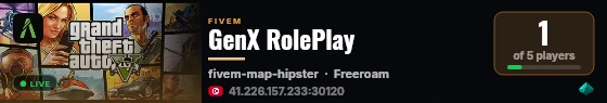 GenX RolePlay live status badge