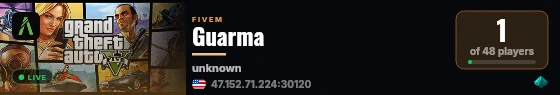 Guarma live status badge