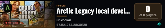 Arctic Legacy local development live status badge