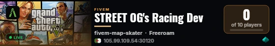 STREET OG's Racing Dev live status badge