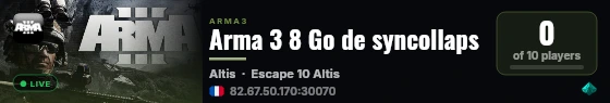Arma 3 8 Go de syncollaps live status badge