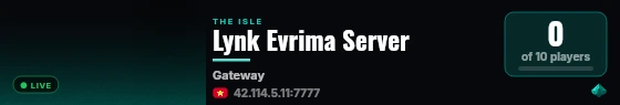 Lynk Evrima Server live status badge