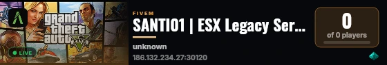 SANTI01 | ESX Legacy Server live status badge