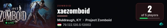 xaezomboid live status badge