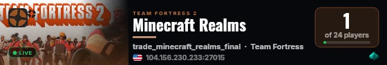 Minecraft Realms live status badge