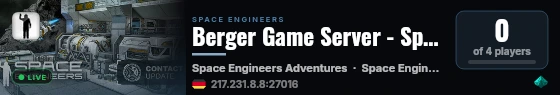 Berger Game Server - Space Engineers live status badge