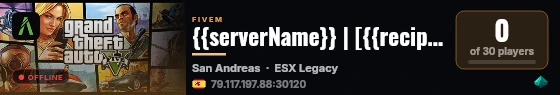 {{serverName}} | [{{recipeName}}] live status badge