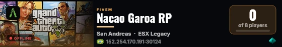 Nacao Garoa RP live status badge