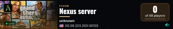 Nexus server live status badge