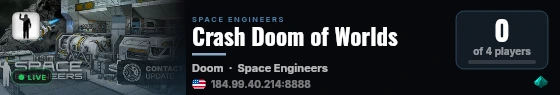 Crash Doom of Worlds live status badge