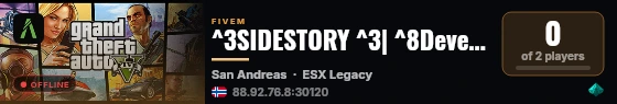 ^3SIDESTORY ^3| ^8Development server live status badge