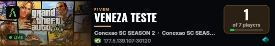 VENEZA TESTE live status badge