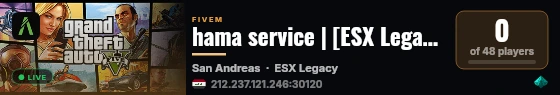 hama service | [ESX Legacy] live status badge