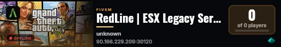 RedLine | ESX Legacy Server live status badge