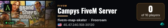Campys FiveM Server live status badge