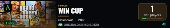WIN CUP live status badge