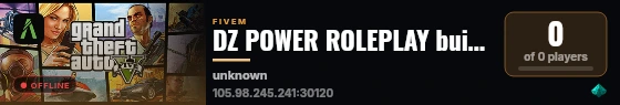 DZ POWER ROLEPLAY built with QBCore Framework by JericoFx & Kakarot & Hamy! live status badge