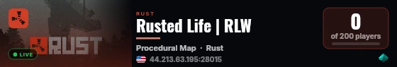 Rusted Life | RLW live status badge