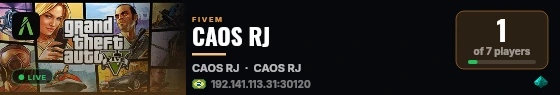 CAOS RJ live status badge