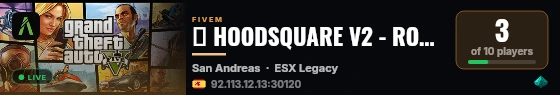 🏝️ HOODSQUARE V2 - ROL SERIO 🏝️ live status badge