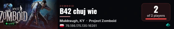 B42 chuj wie live status badge