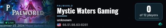 Mystic Waters Gaming live status badge