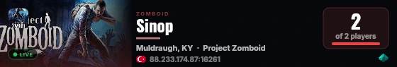 Sinop live status badge