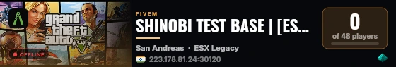 SHINOBI TEST BASE | [ESX Legacy] live status badge
