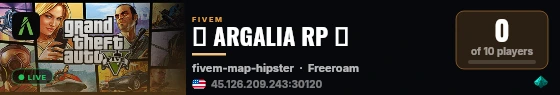 🟣 ARGALIA RP 🟣 live status badge