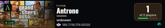 Antrone live status badge