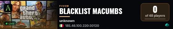BLACKLIST MACUMBS live status badge