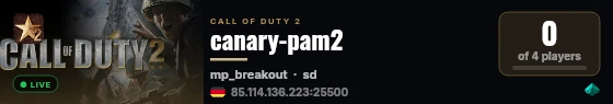 canary-pam2 live status badge