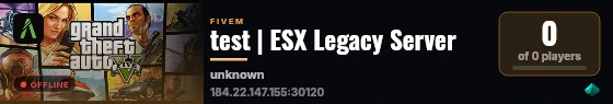 test | ESX Legacy Server live status badge