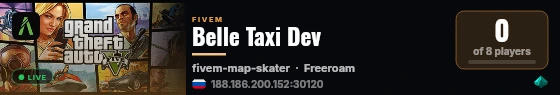 Belle Taxi Dev live status badge