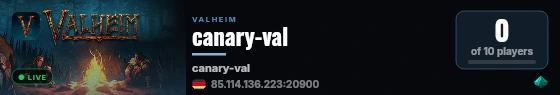 canary-val live status badge