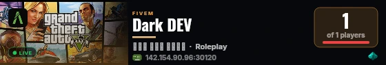 Dark DEV live status badge