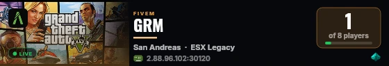 GRM live status badge