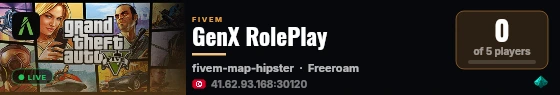 GenX RolePlay live status badge