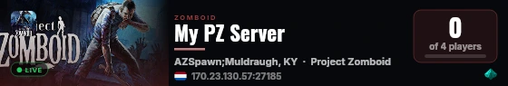 My PZ Server live status badge