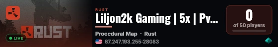 Liljon2k Gaming | 5x | PvE | Opt-In Raid | Events | 50 live status badge