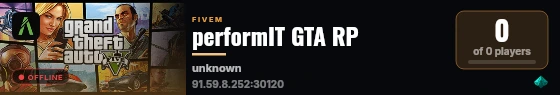 performIT GTA RP live status badge