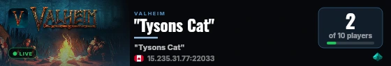 "Tysons Cat" live status badge