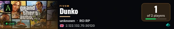 Dunko live status badge
