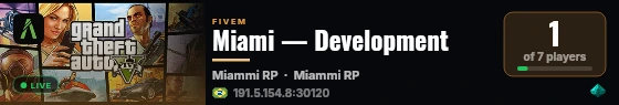 Miami — Development live status badge