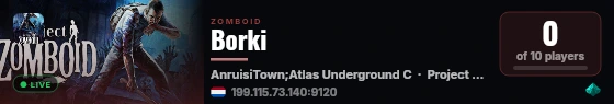 Borki live status badge