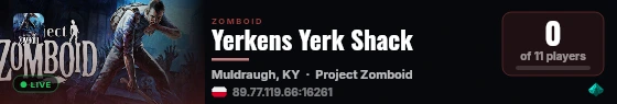 Yerkens Yerk Shack live status badge