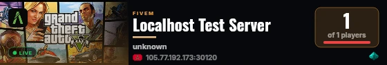 Localhost Test Server live status badge