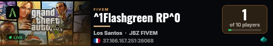 ^1Flashgreen RP^0 live status badge