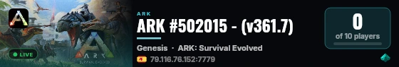 ARK #502015 - (v361.7) live status badge