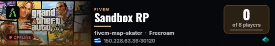 Sandbox RP live status badge